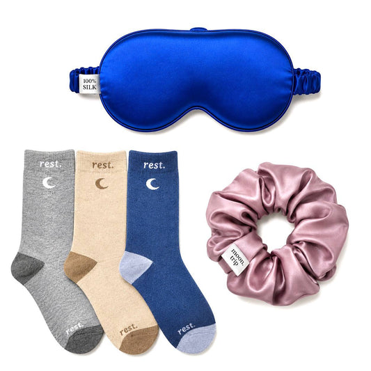 MoonTrip Sleep Bundle – Eye Mask, Scrunchie & 3-Pack Socks